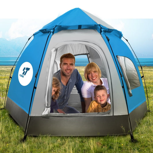 Tent for 6 People Waterproof UV Protection blue