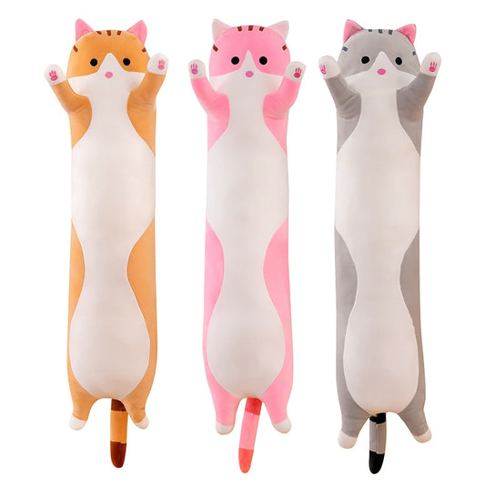 Loooong Family Long Cat Kitten Stuffed Animal Plush Pillow Squishy Toy