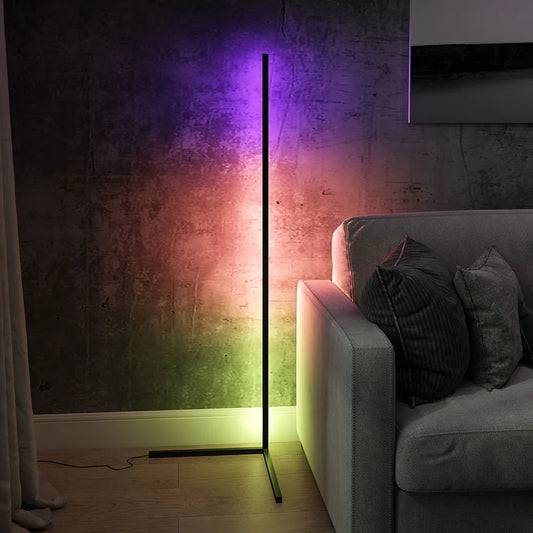 The minimalist corner led Lamp floor RGB light wall