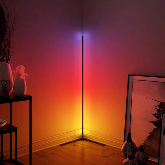 The minimalist corner led Lamp floor RGB light wall