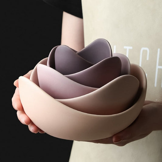 Lotus Ceramic Bowl Dishes Creative Fruit Salad Plate Dinner