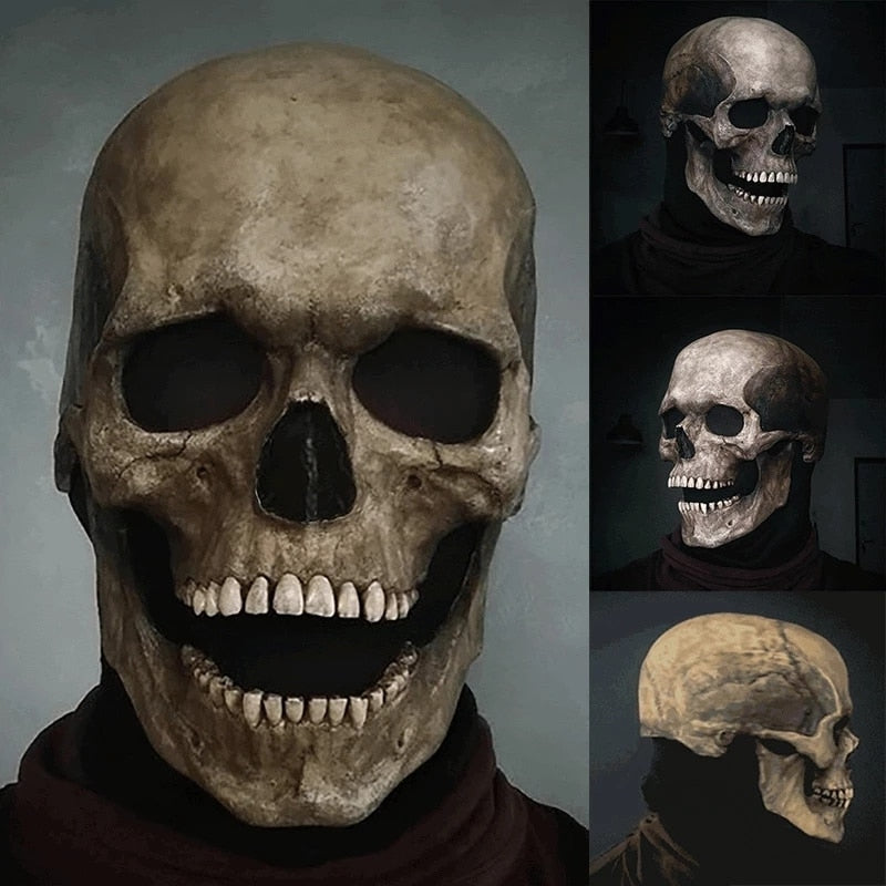 Double Halloween Head Skeleton Horror Mask in Multicolor