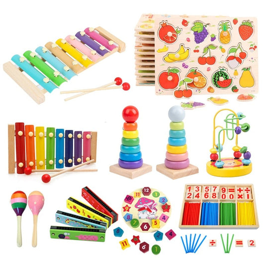 Wooden Musical instrument Toy Educational Rainbow Tower