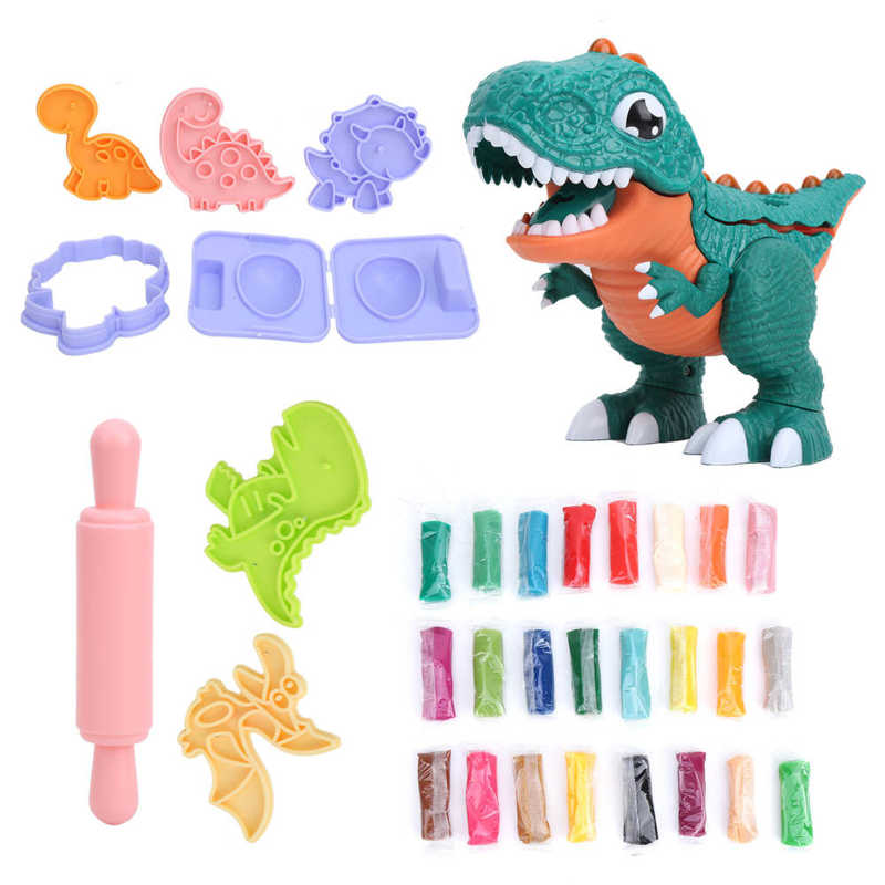 Dinosaur Playdough Sets with Color Clay Molds For Kid