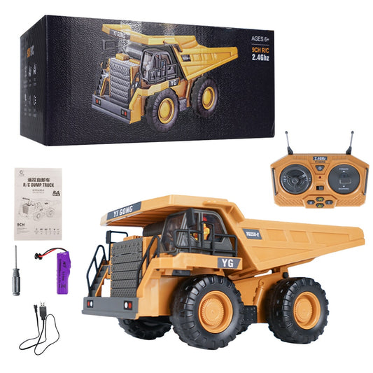 RC Excavator Tractor Dumper Bulldozer RC Car Toy 2.4G Remote Control Engineering Vehicle Crawler Truck Bulldozer Children Toys for Boys Kids Gifts