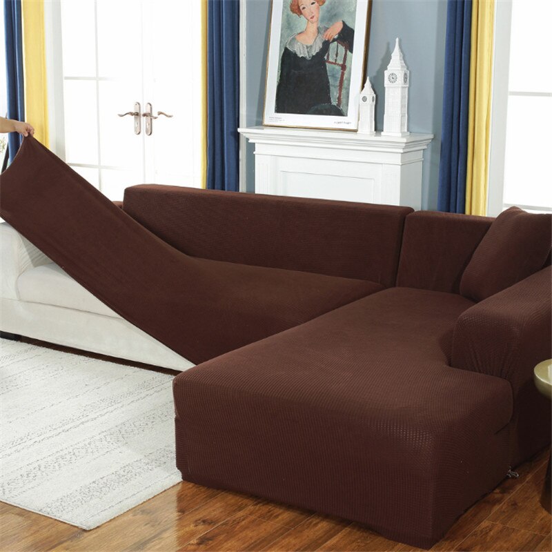 Corn kernels universal L-shaped sofa cover used for living room furniture elastic cover chaise longue corner sofa