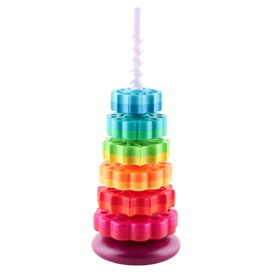 Rainbow Fat Brain Toy Stacking Tower gifts for 18 month old