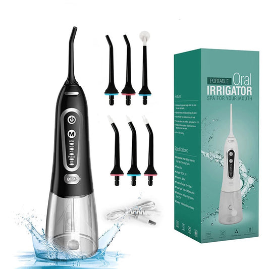 Upgraded Portable Cordless Water Flosser for Teeth 6 Nozzles