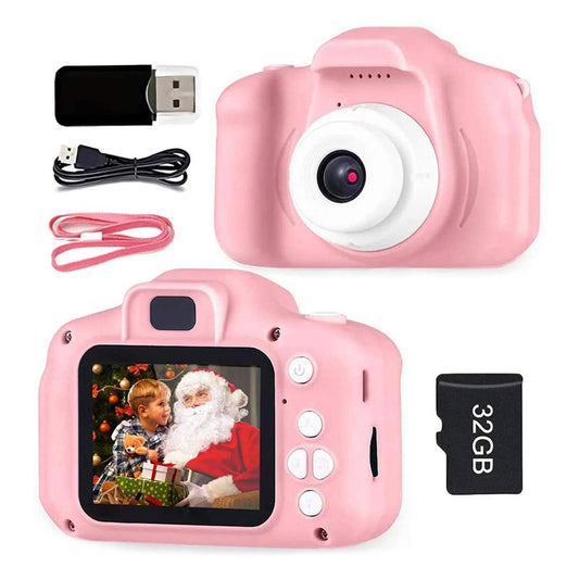 Upgrade Best Kids Camera with 32GB SD Card-Pink,Blue,Green