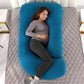 Knitted Pregnancy Pillow,Blue U&C-Shape Full Body Pillow and Maternity Support