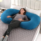 Knitted Pregnancy Pillow,Blue U&C-Shape Full Body Pillow and Maternity Support